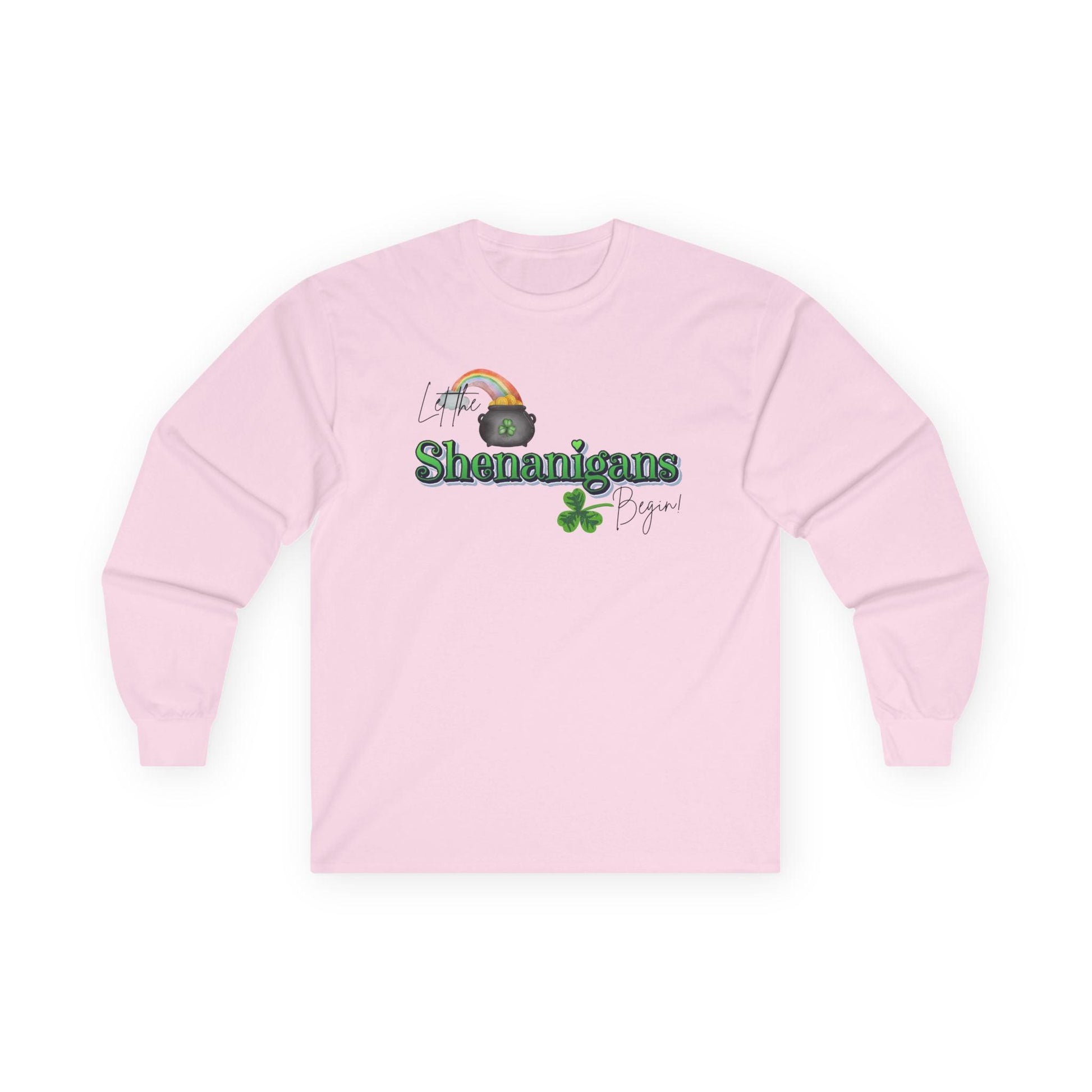 Let the Shenanigans Begin Long Sleeve Tee - Happy St. Patrick's Day! 🌈🍀 - Whippie's