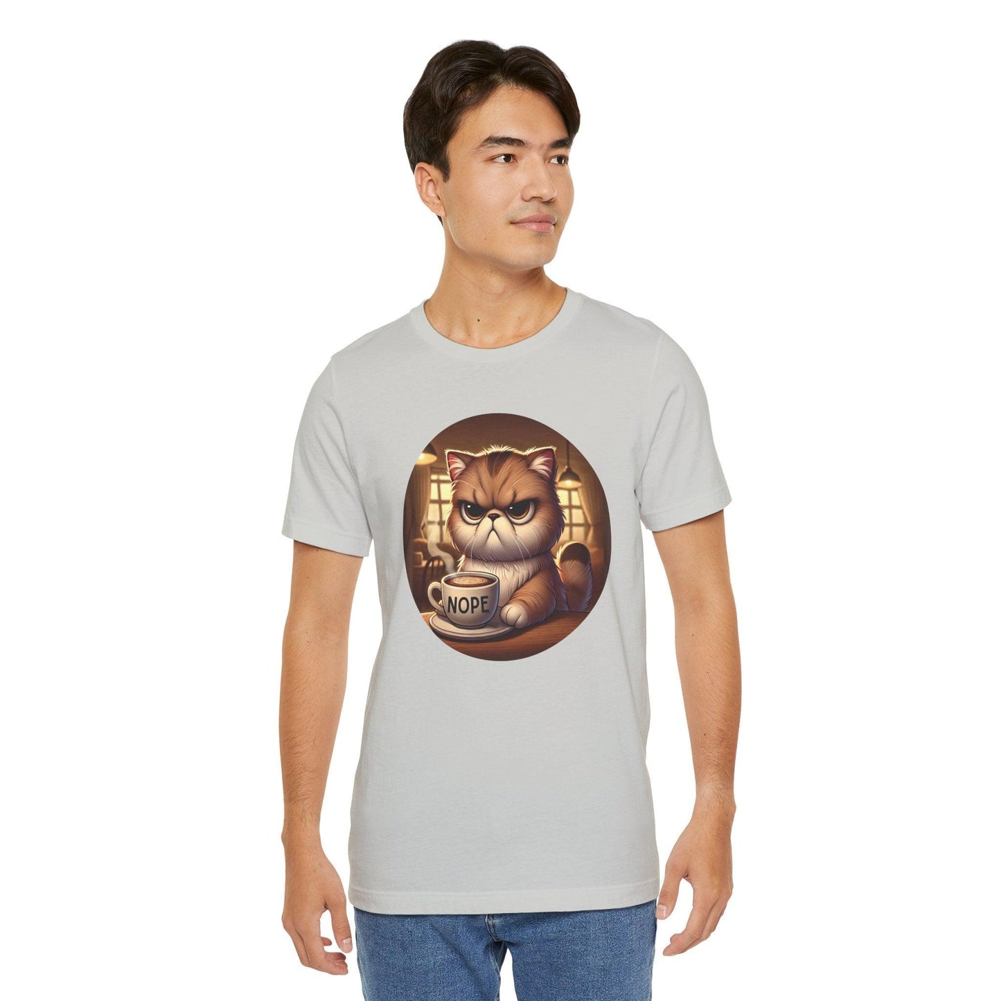 Grumpy Cat Cafe - Unisex Jersey Tee - 🐱☕ Nope, Not Today! ☕🐱 - Whippie's