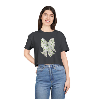 Shamrock Hearts Women's Cropped Tee - Spread the Luck and Love! - Whippie's