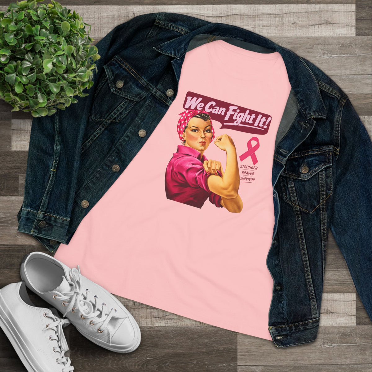 We Can Fight It Breast Cancer Awareness Shirt | Vintage Riveter Women’s Tee