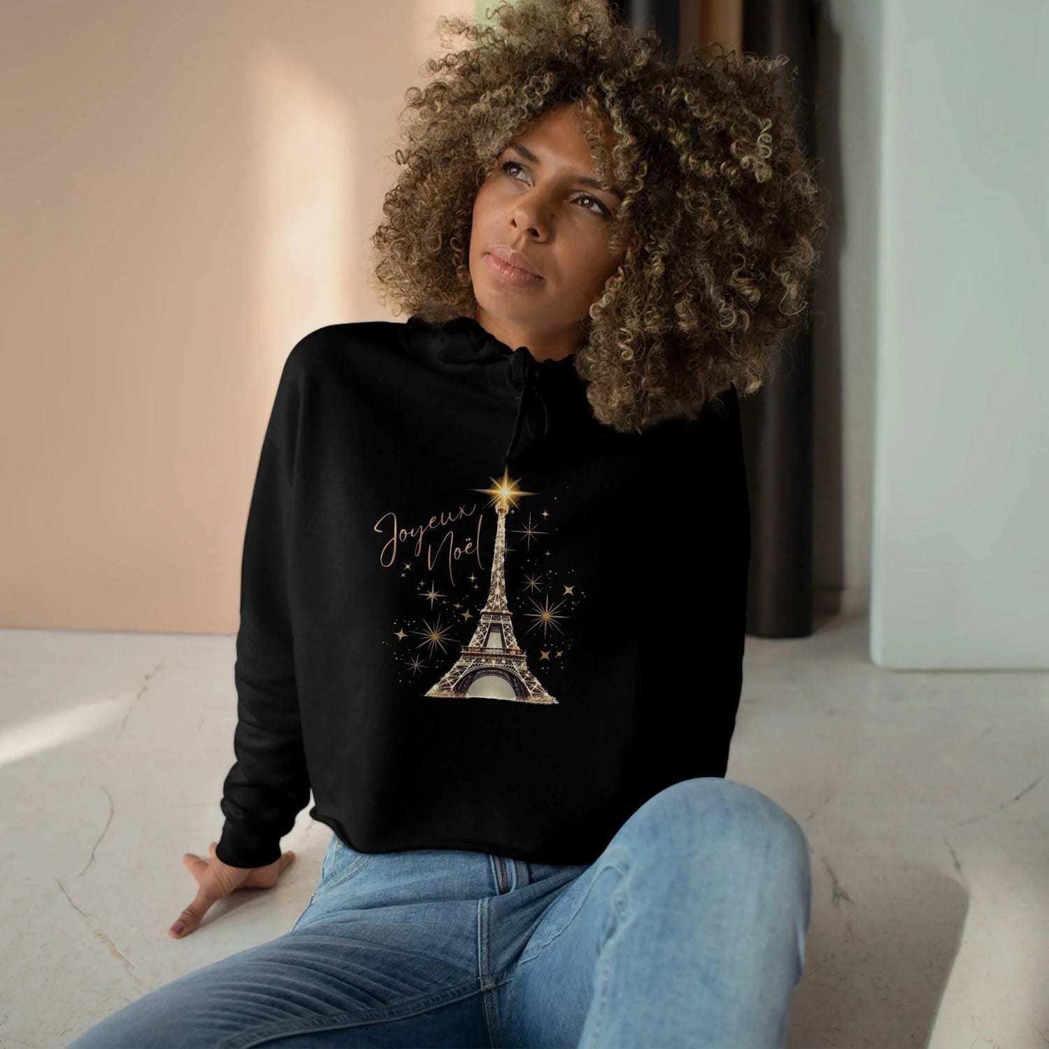 ✨ Joyeux Noël - Women's Cropped Hoodie 🗼 - Whippie's