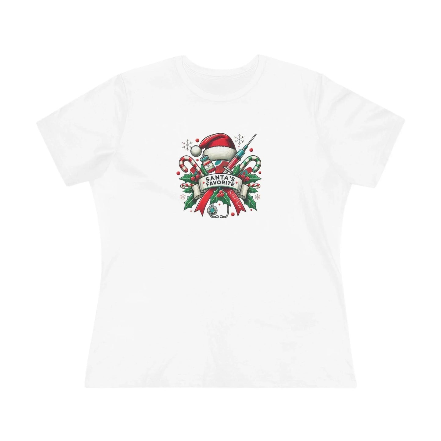 Santa's Favorite School Nurse - Women's Softstyle Tee - Whippie's