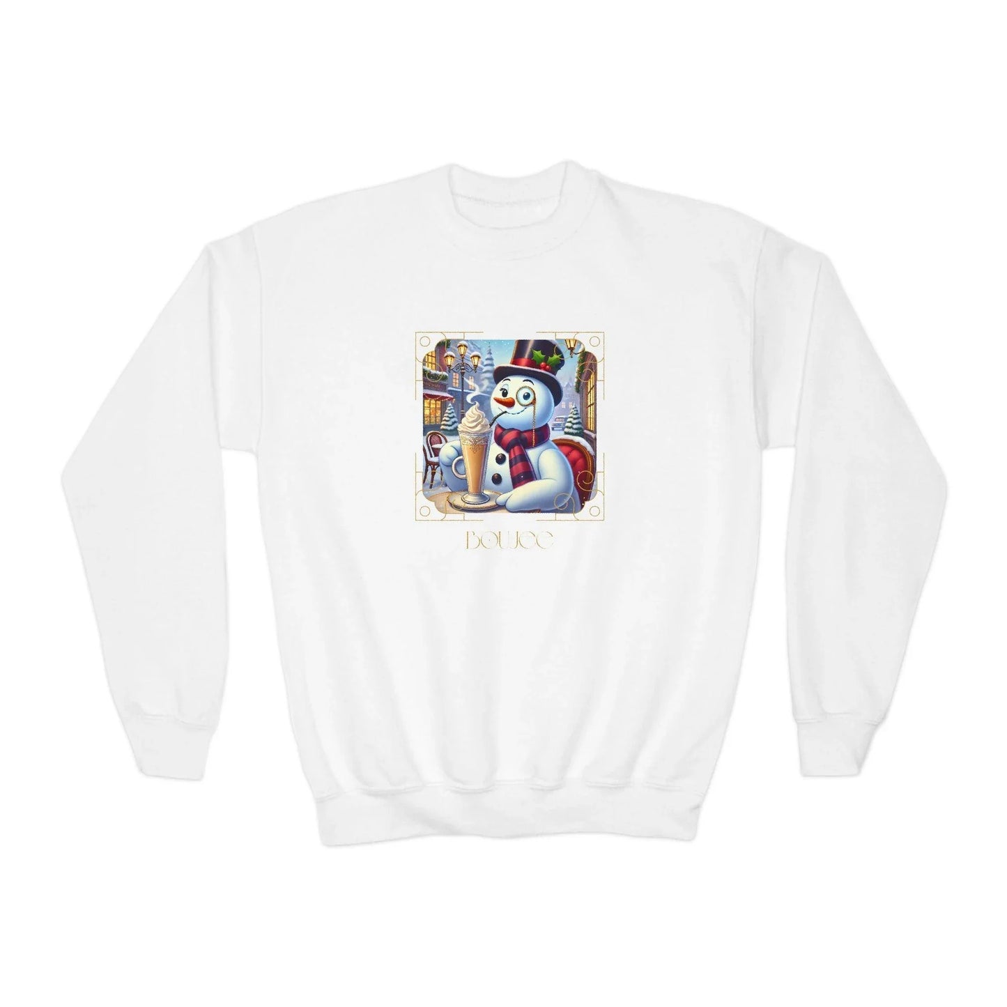 ☃️ Boujee Snowman ☕ Youth Crewneck Sweatshirt ✨ - Whippie's