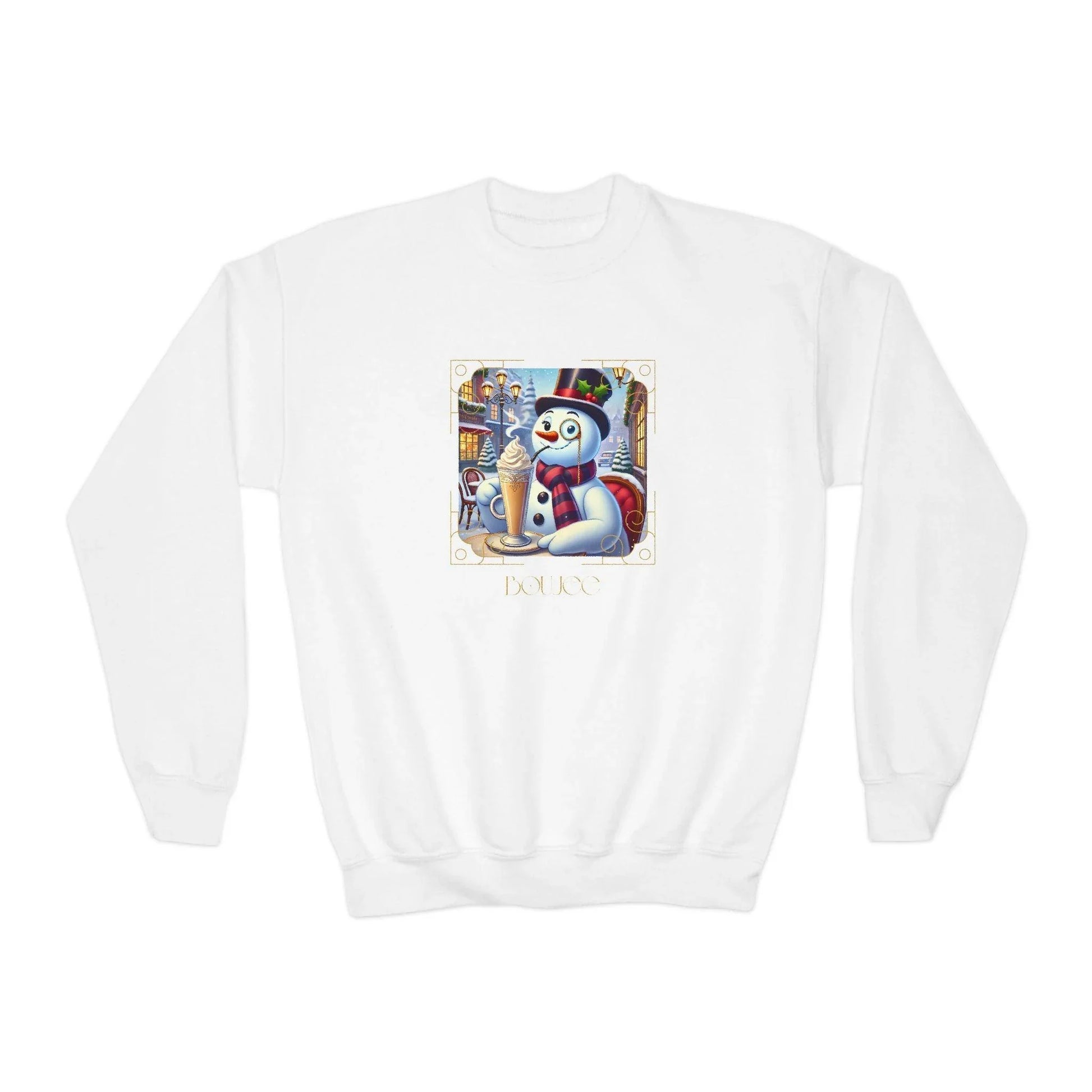 ☃️ Boujee Snowman ☕ Youth Crewneck Sweatshirt ✨ - Whippie's