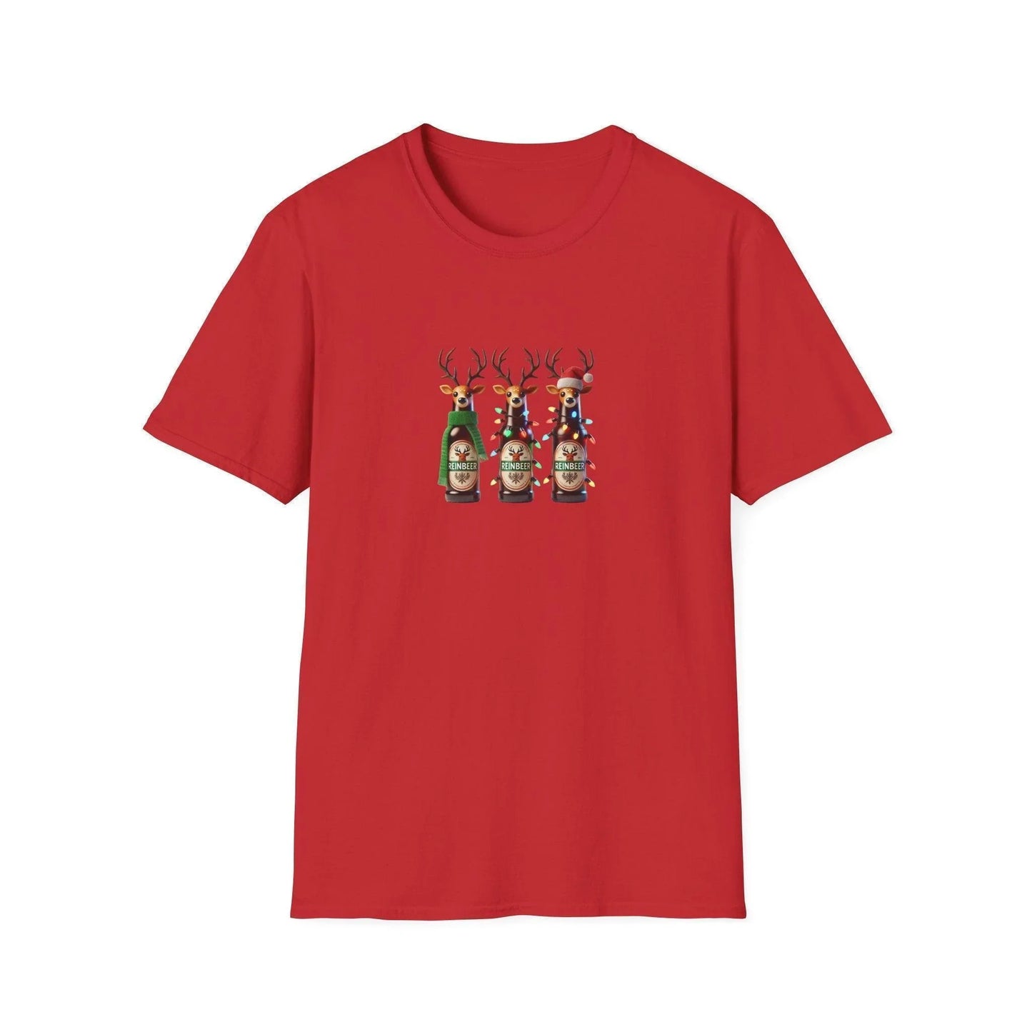 Reinbeer: 'Tis the Season to be Drinking! 🍻🦌🎄 - Unisex Softstyle T-shirt - Whippie's