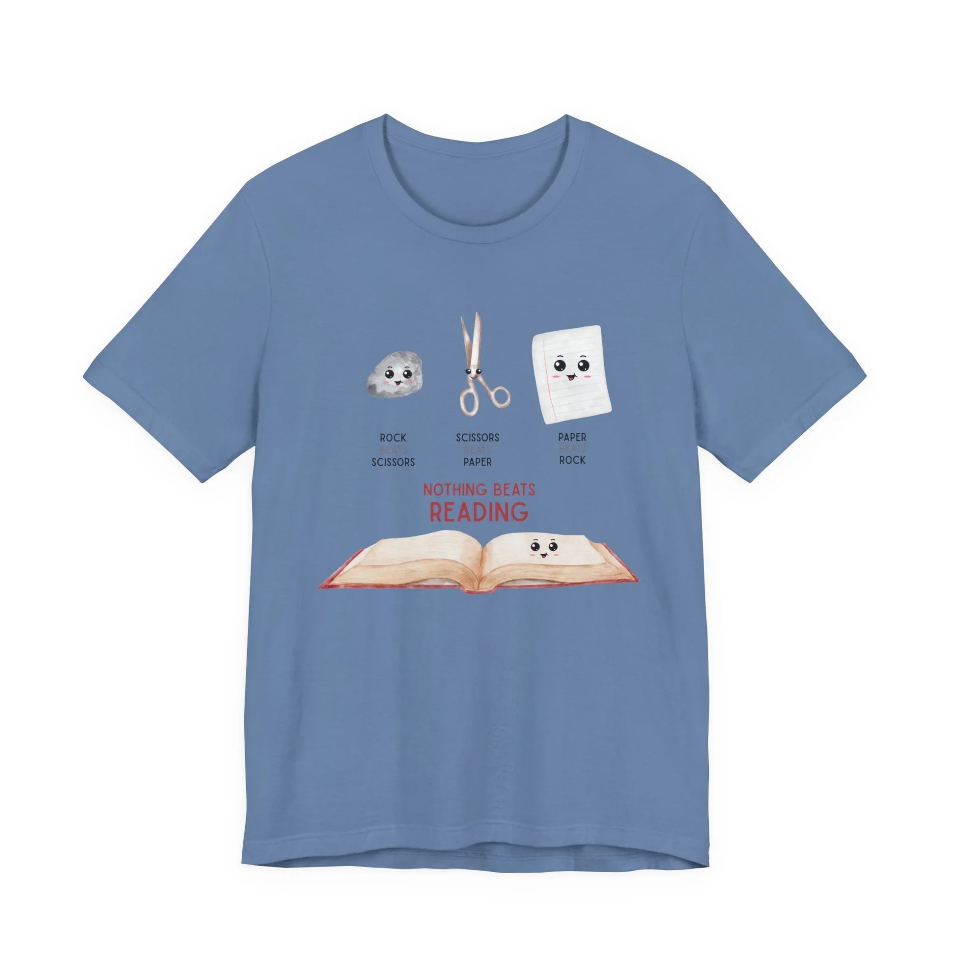 Nothing Beats Reading: Rock, Paper, Book Unisex Tee - Whippie's