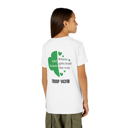 Personalized Girl Scout Trefoil Troop Tee | Girls Lead the Way -Youth