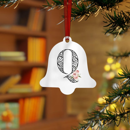 Floral Letters: Letter Q - Metal Christmas Ornament - Whippie's