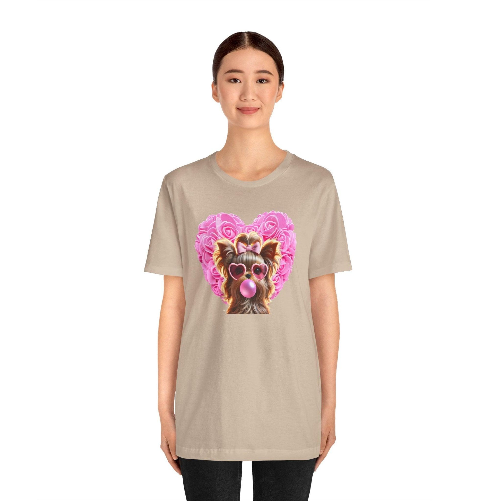 Yorkie Love Unisex Jersey Tee - 💖 Cuteness Overload! 💖 - Whippie's