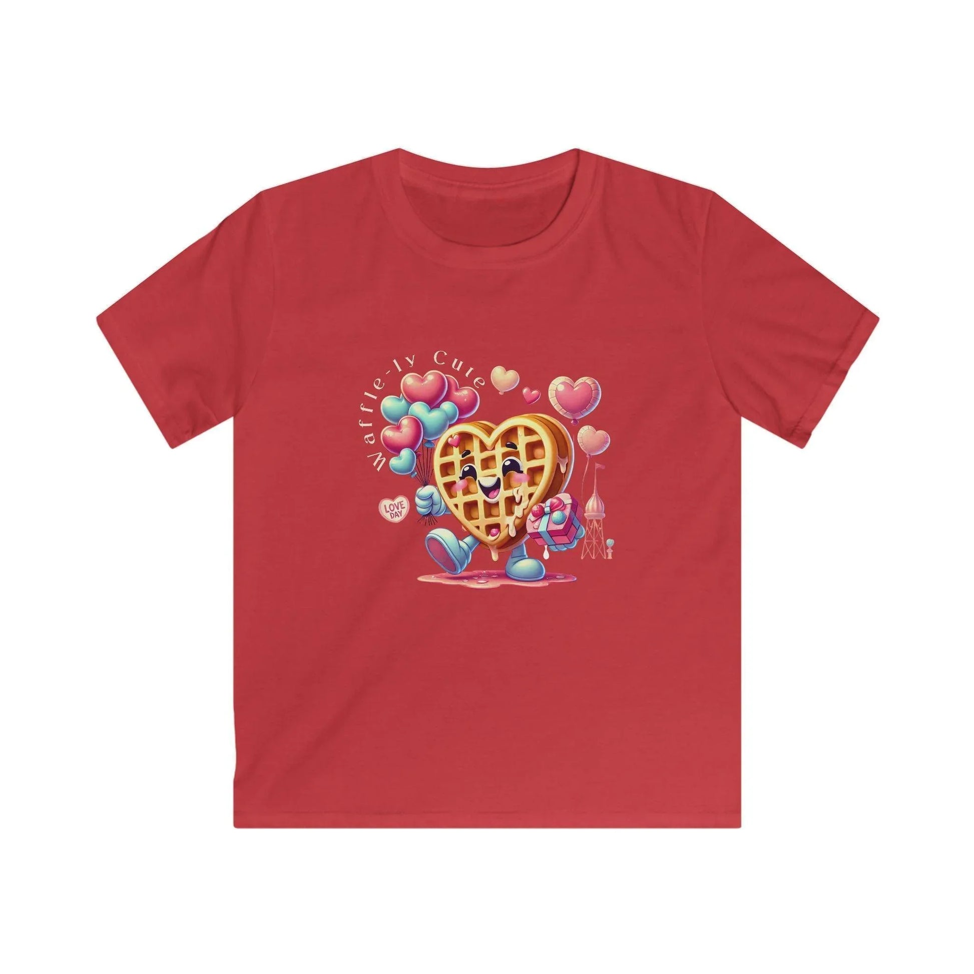 🧇 Waffle-ly Cute! 💖 Kids Softstyle Tee ✨ Spread the love this Valentine's Day! - Whippie's