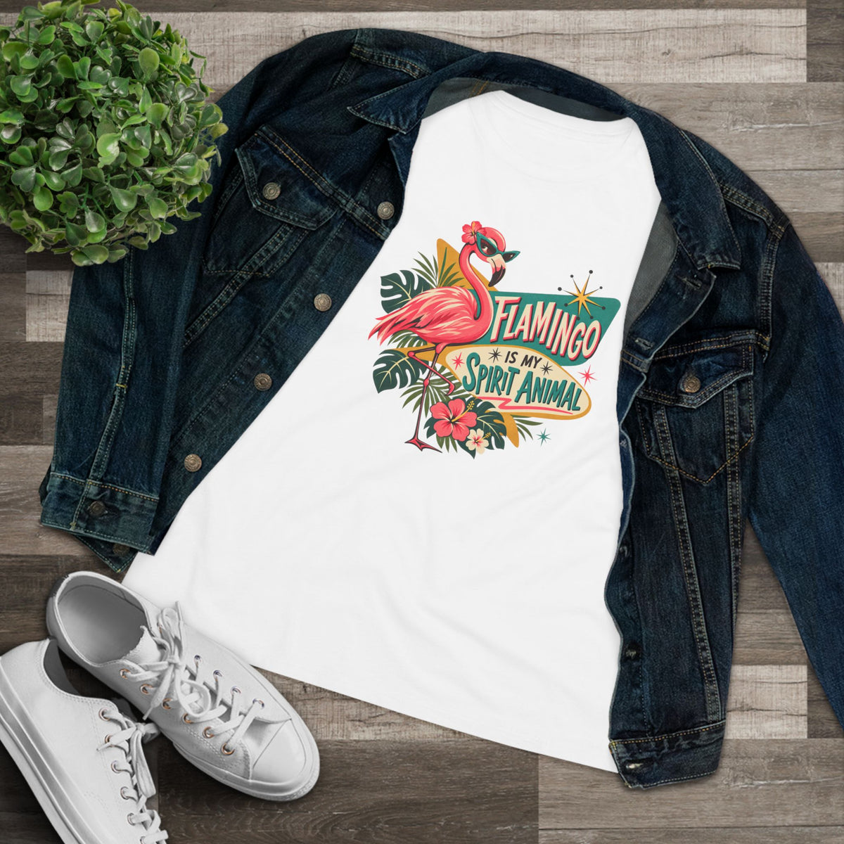 Flamingo Is My Spirit Animal | Women's Retro Flamingo Shirt