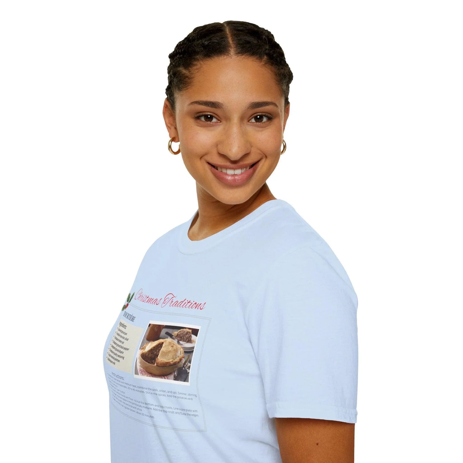 Tourtière Recipe Card - Unisex T-Shirt - French Canadian Christmas Traditions! 🎄 - Whippie's