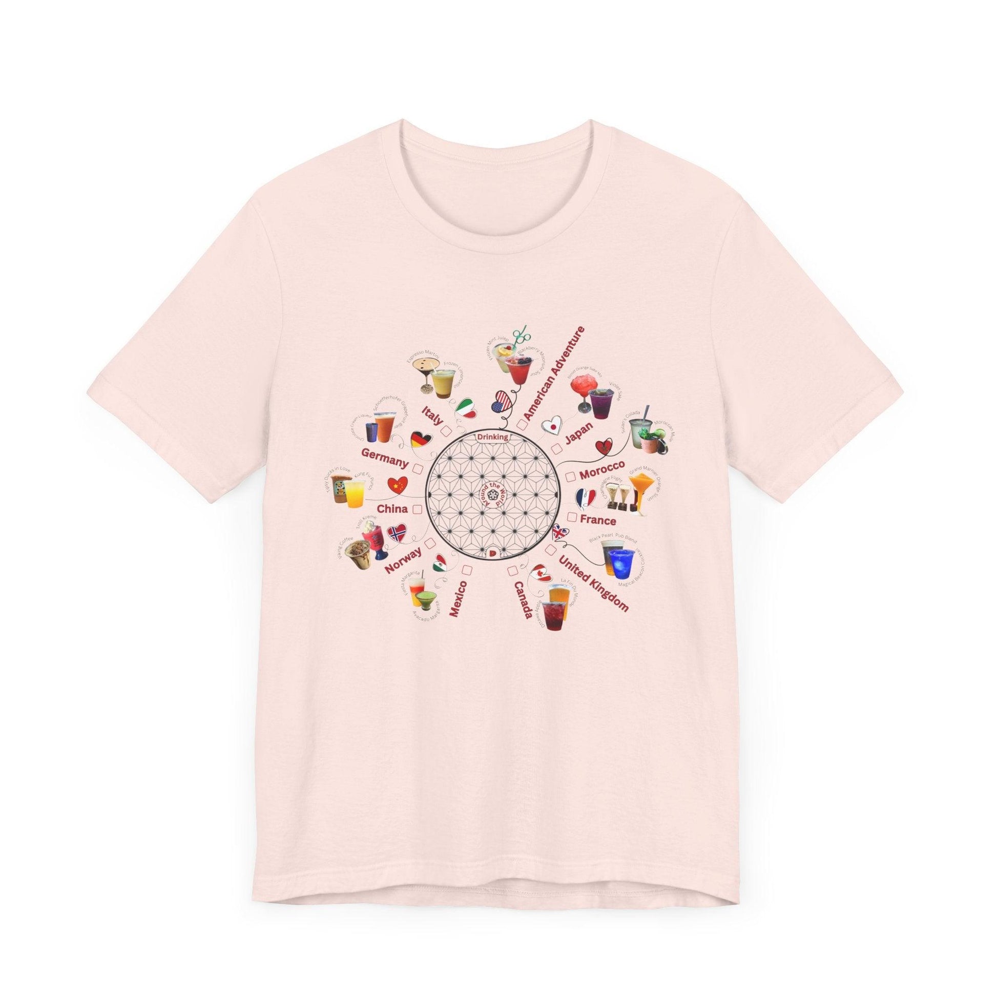 Drinking Around the World Check-Off Unisex Tee - Whippie's