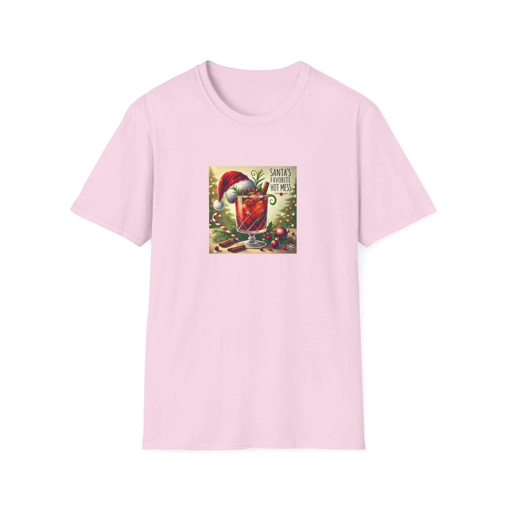 Santa's Favorite Hot Mess 🎅🎄🍹 - Unisex Softstyle T-shirt - Whippie's