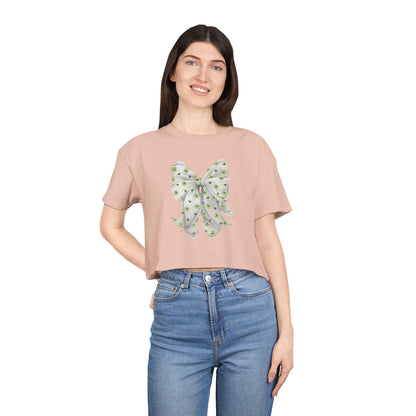 Shamrock Hearts Women's Cropped Tee - Spread the Luck and Love! - Whippie's
