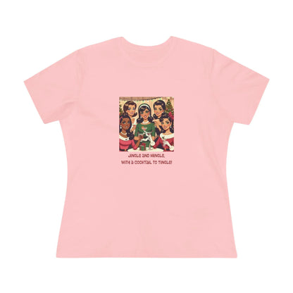 Holiday Friends Sipping Cocktails - Women's Softstyle Tee - Whippie's