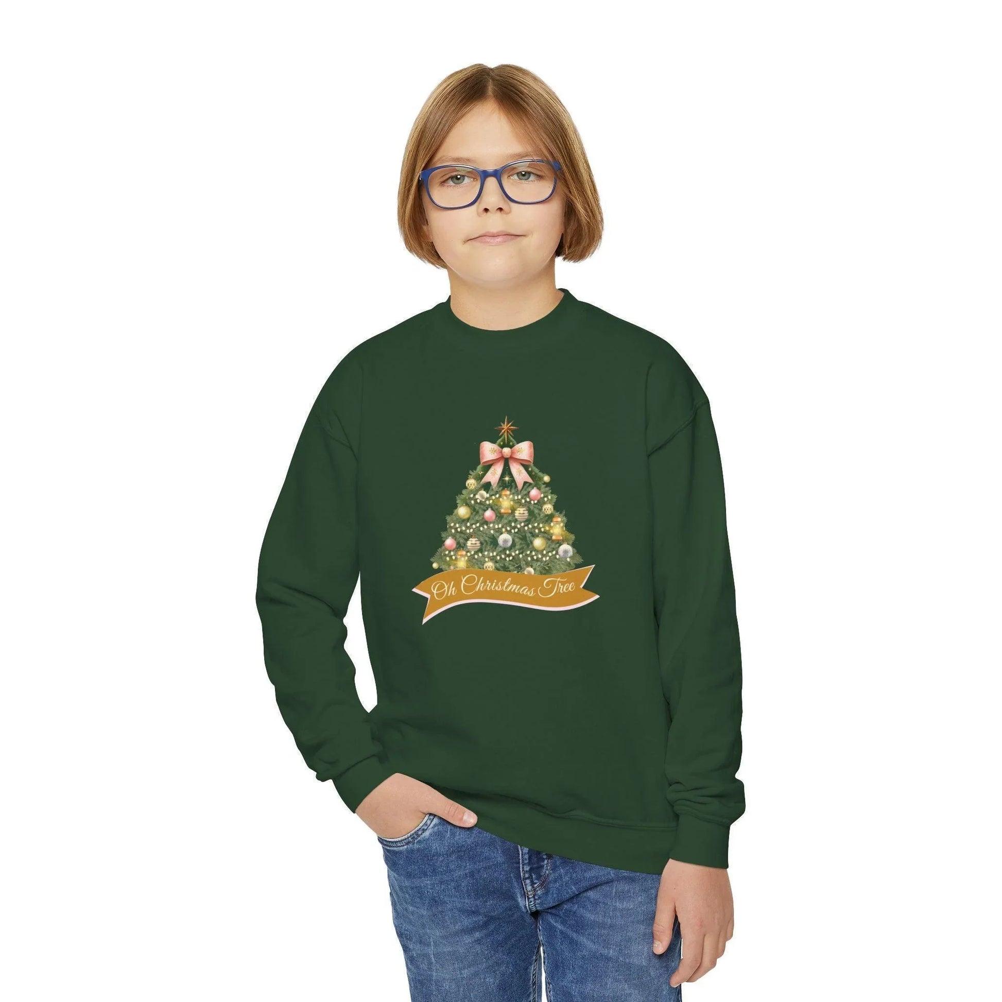 🎄 Oh Christmas Tree ✨ Youth Crewneck Sweatshirt 🎁 - Whippie's