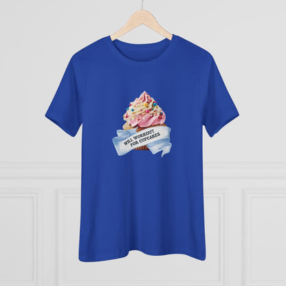 Will Workout for Cupcakes - Fuel Your Fitness! 🧁💪 Women's Softstyle Tee - Whippie's