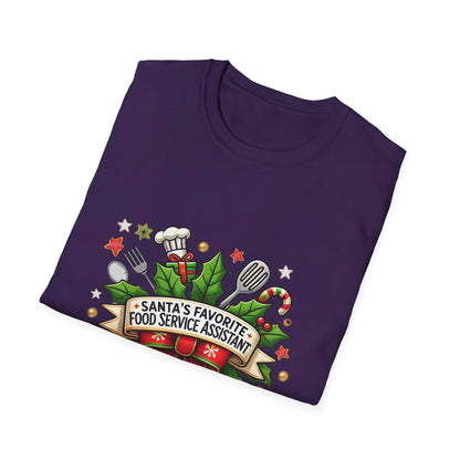 Santa's Favorite School Food Service Assistant Unisex Tee 🍽️🎅 - Whippie's