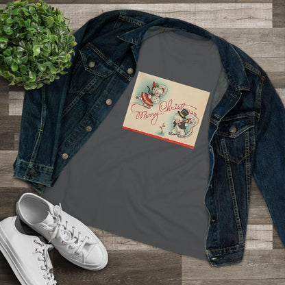 Merry Christmas Skating Snow Couple - Women's Tee - Whippie's