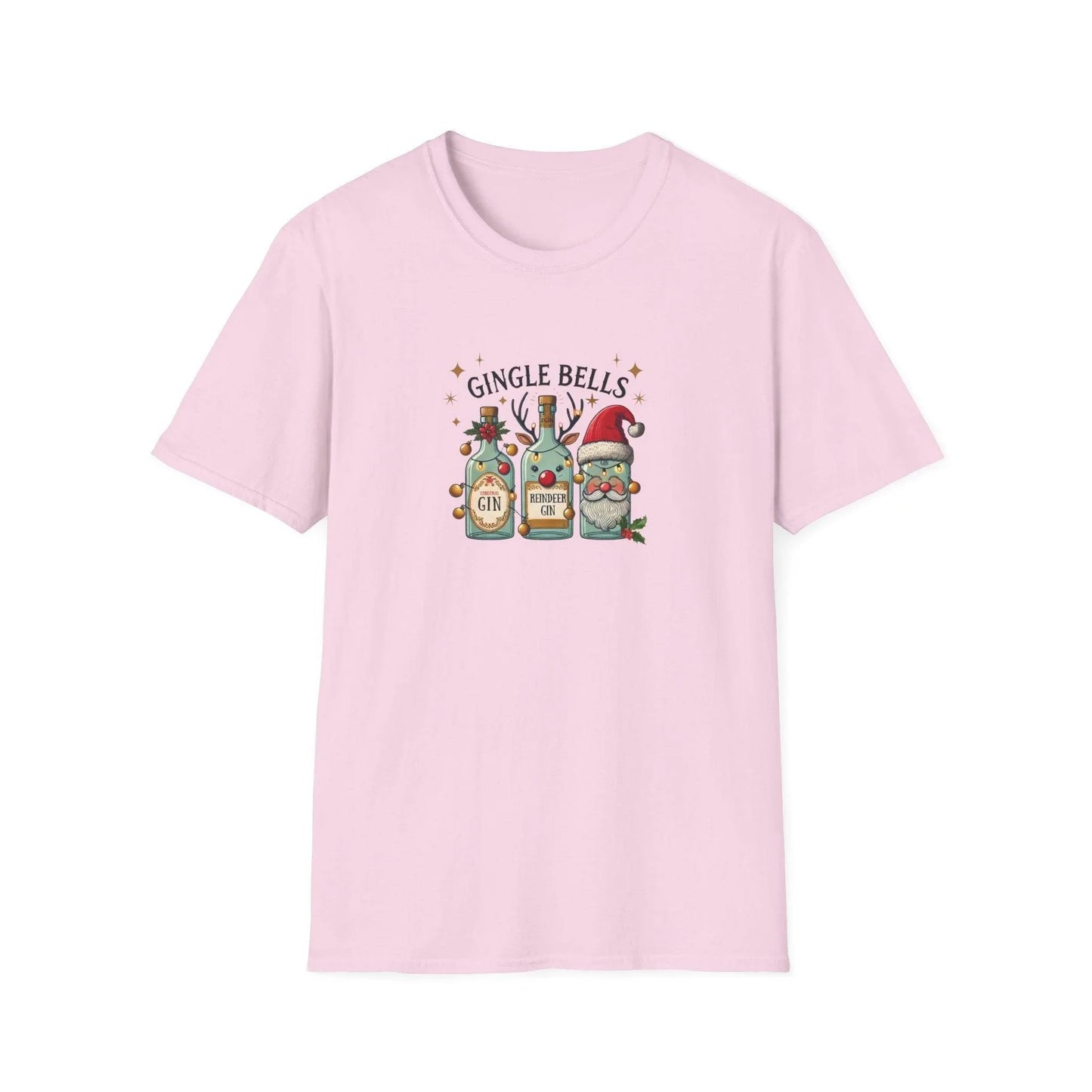 Gingle Bells, Gin All the Way! 🎄🎅🍸 - Unisex Softstyle T-shirt - Whippie's