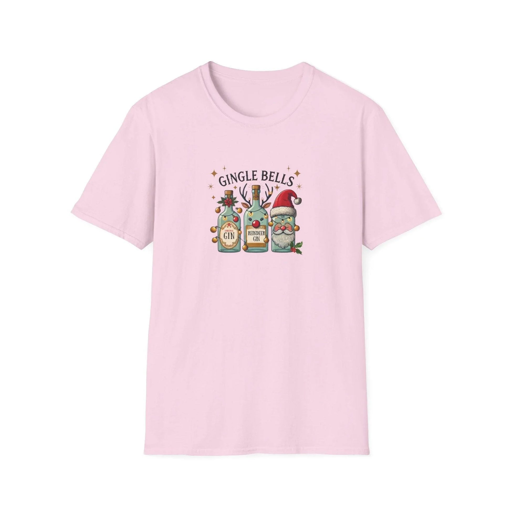 Gingle Bells, Gin All the Way! 🎄🎅🍸 - Unisex Softstyle T-shirt - Whippie's
