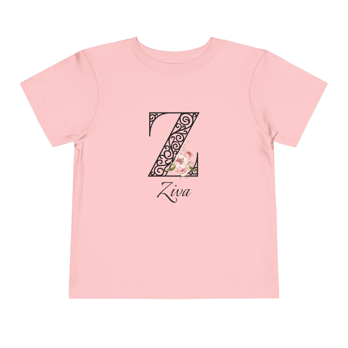 Floral Letter: Letter Z - Peony Toddler Tee - Personalizable