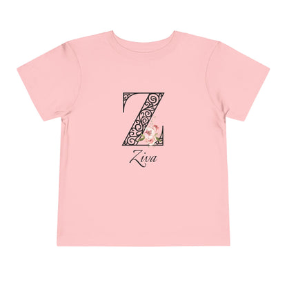 Floral Letter: Letter Z - Peony Toddler Tee - Personalizable