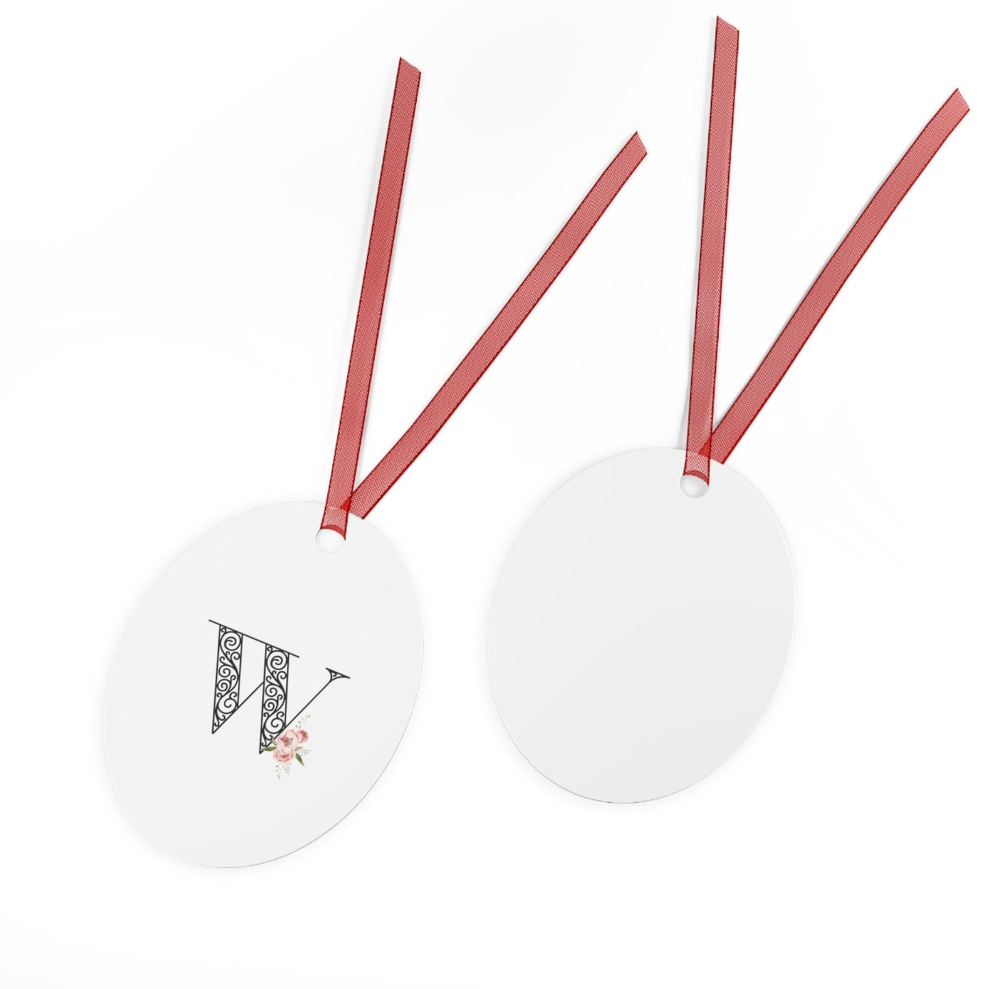 Floral Letters: Letter W - Metal Christmas Ornament - Whippie's