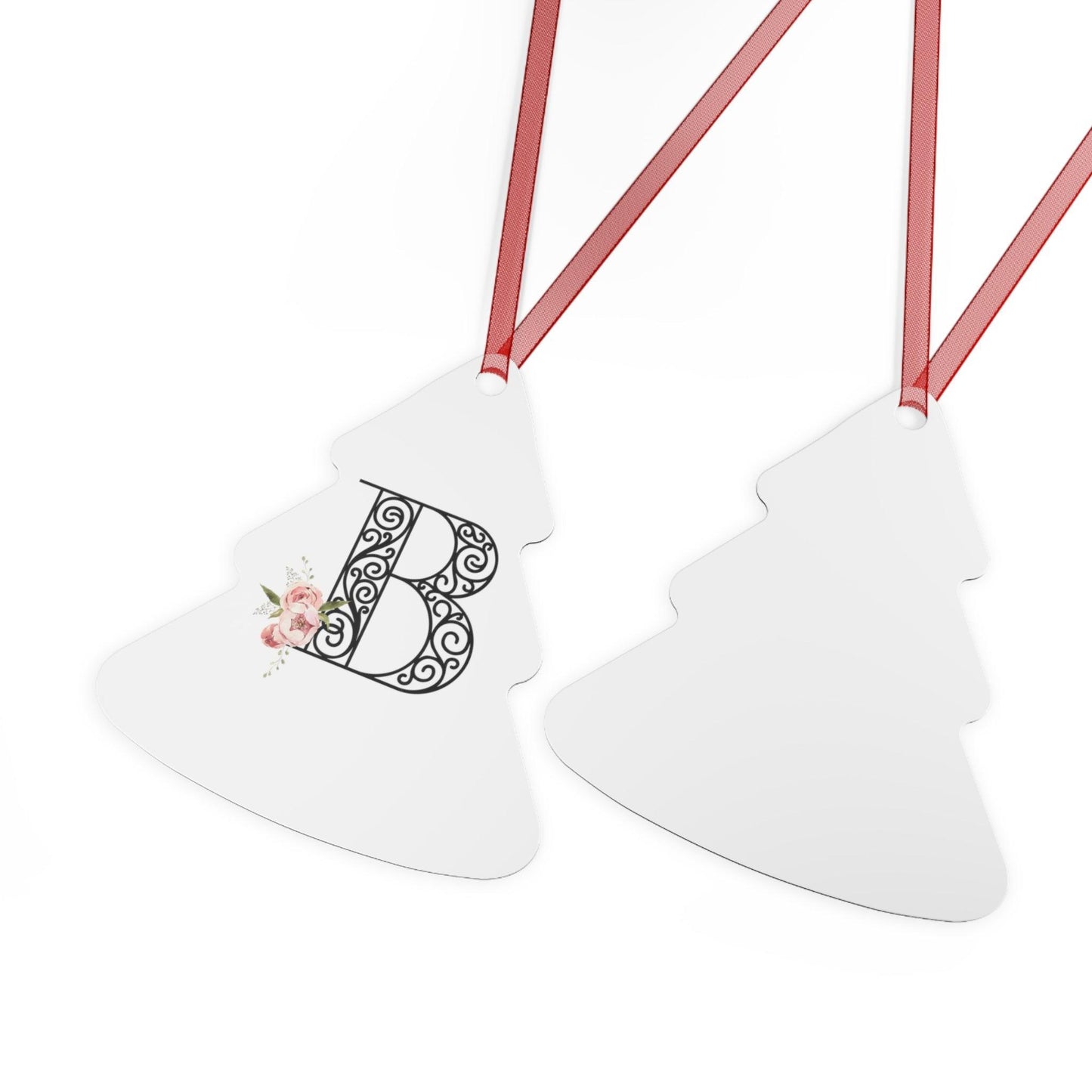 Floral Letters: Letter B - Metal Christmas Ornament - Whippie's