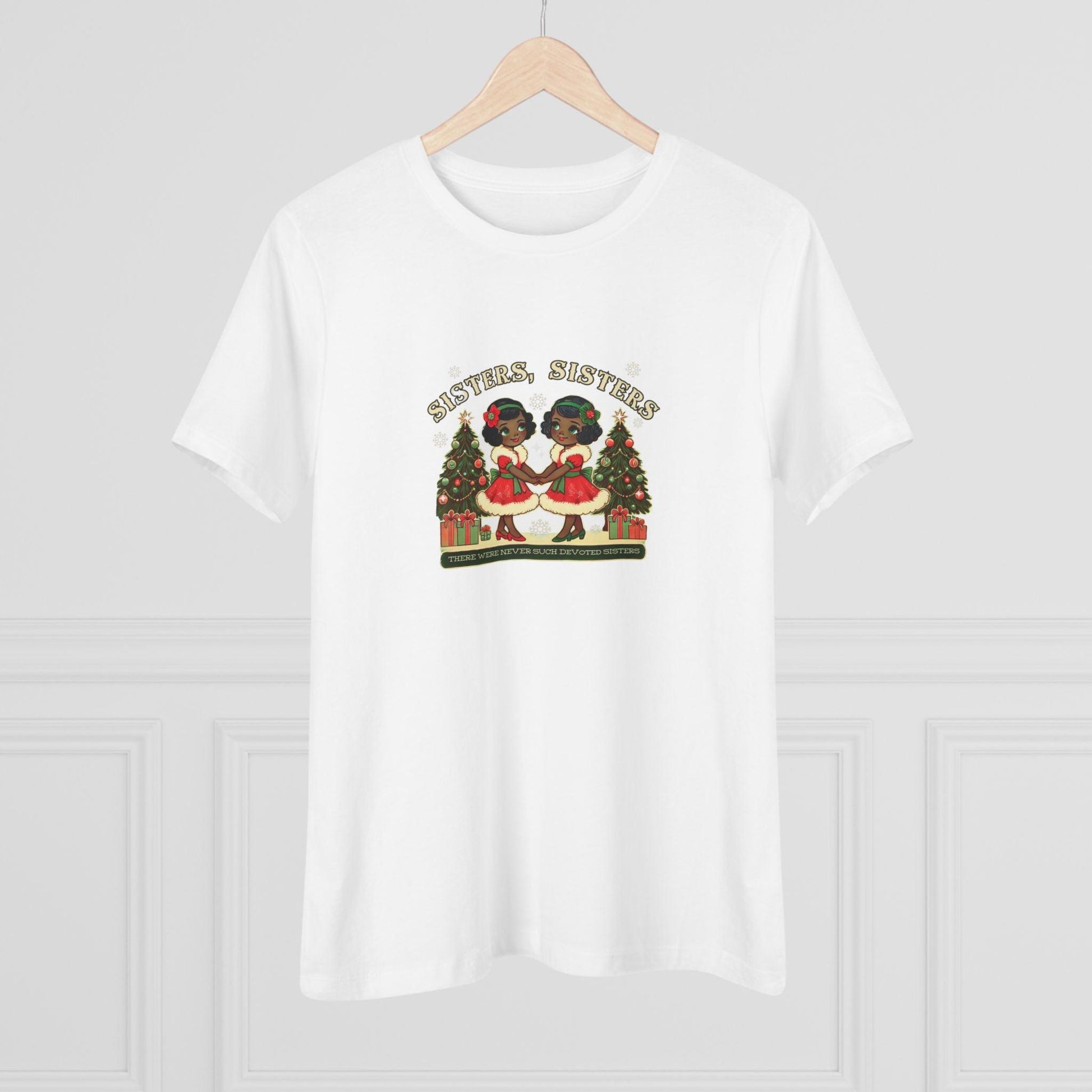 Sisters, Sisters (Black Sisters) - There Were Never Such Devoted Sisters! 👭🏿🎄 - Women's Softstyle Tee - Whippie's