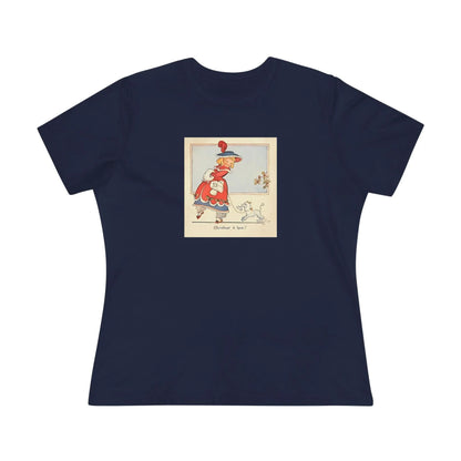 Christmas is Here - Vintage Girl with Poodle - Women's Softstyle Tee - Whippie's