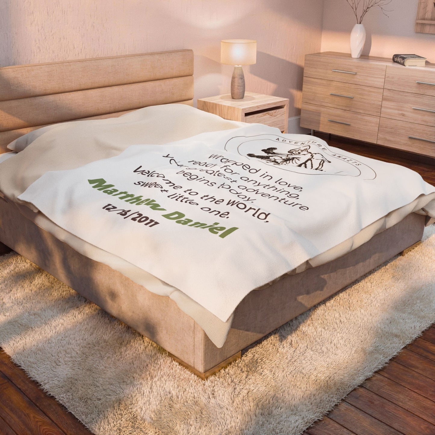 Classic Pooh Blanket | Personalized Adventure Awaits Velveteen Blanket
