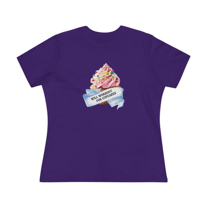 Will Workout for Cupcakes - Fuel Your Fitness! 🧁💪 Women's Softstyle Tee - Whippie's