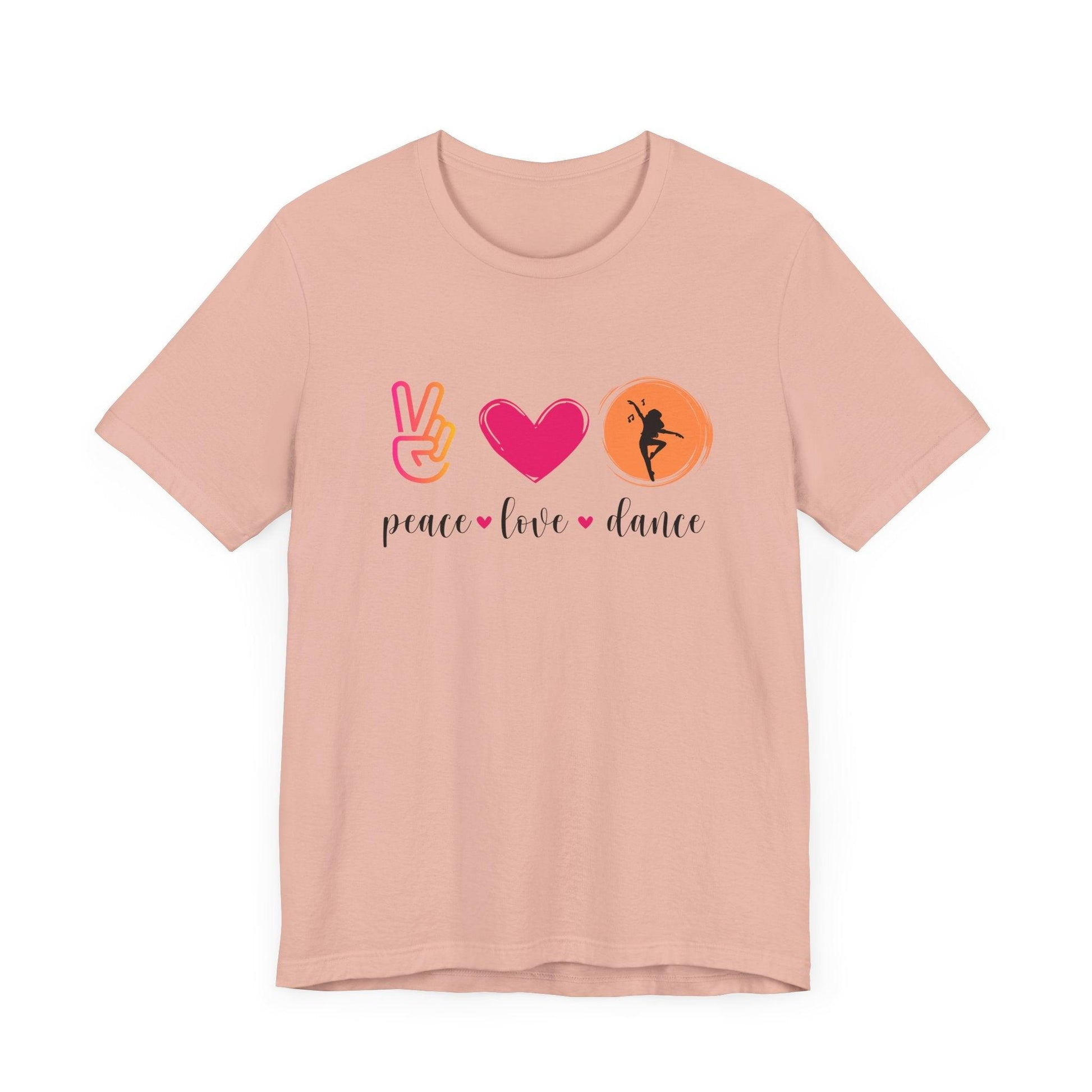 Peace, Love & Dance Unisex Jersey Tee - ✌️❤️💃 Express Yourself Through Movement! 💃❤️✌️ - Whippie's
