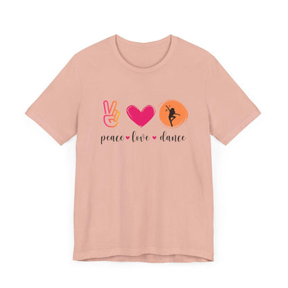 Peace, Love & Dance Unisex Jersey Tee - ✌️❤️💃 Express Yourself Through Movement! 💃❤️✌️ - Whippie's