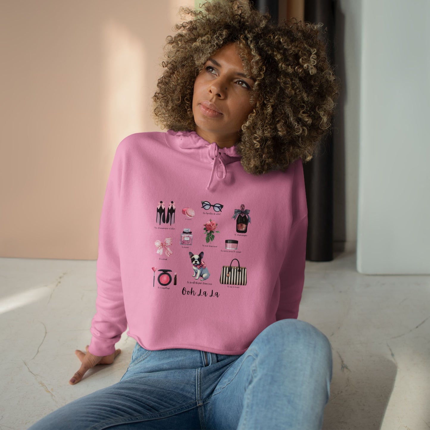Ooh La La! French Chic Crop Hoodie