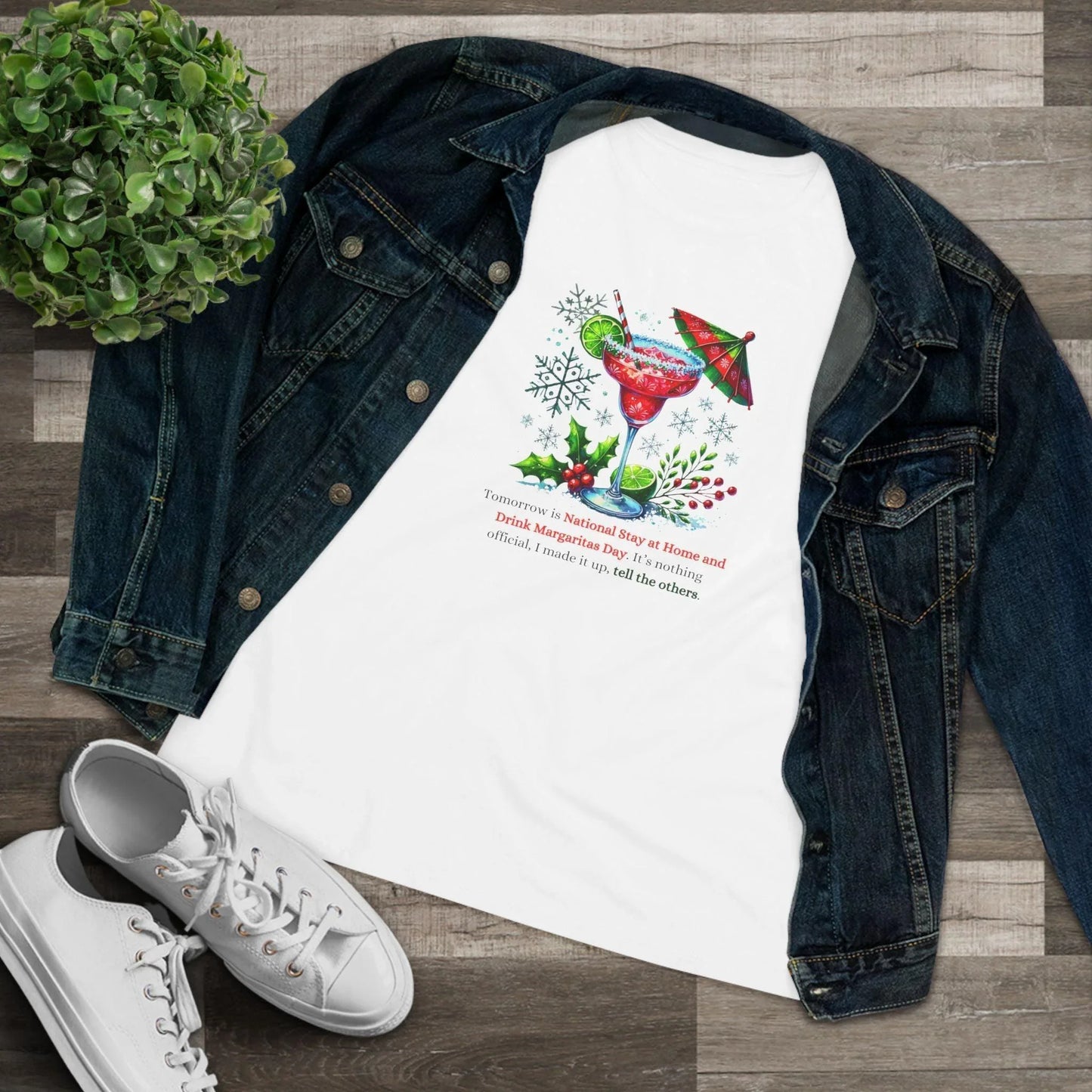 Margarita Day, It's Official (Because I Said So!) - Christmas Edition🍹 - Women's Cotton Tee 🍹 - Whippie's