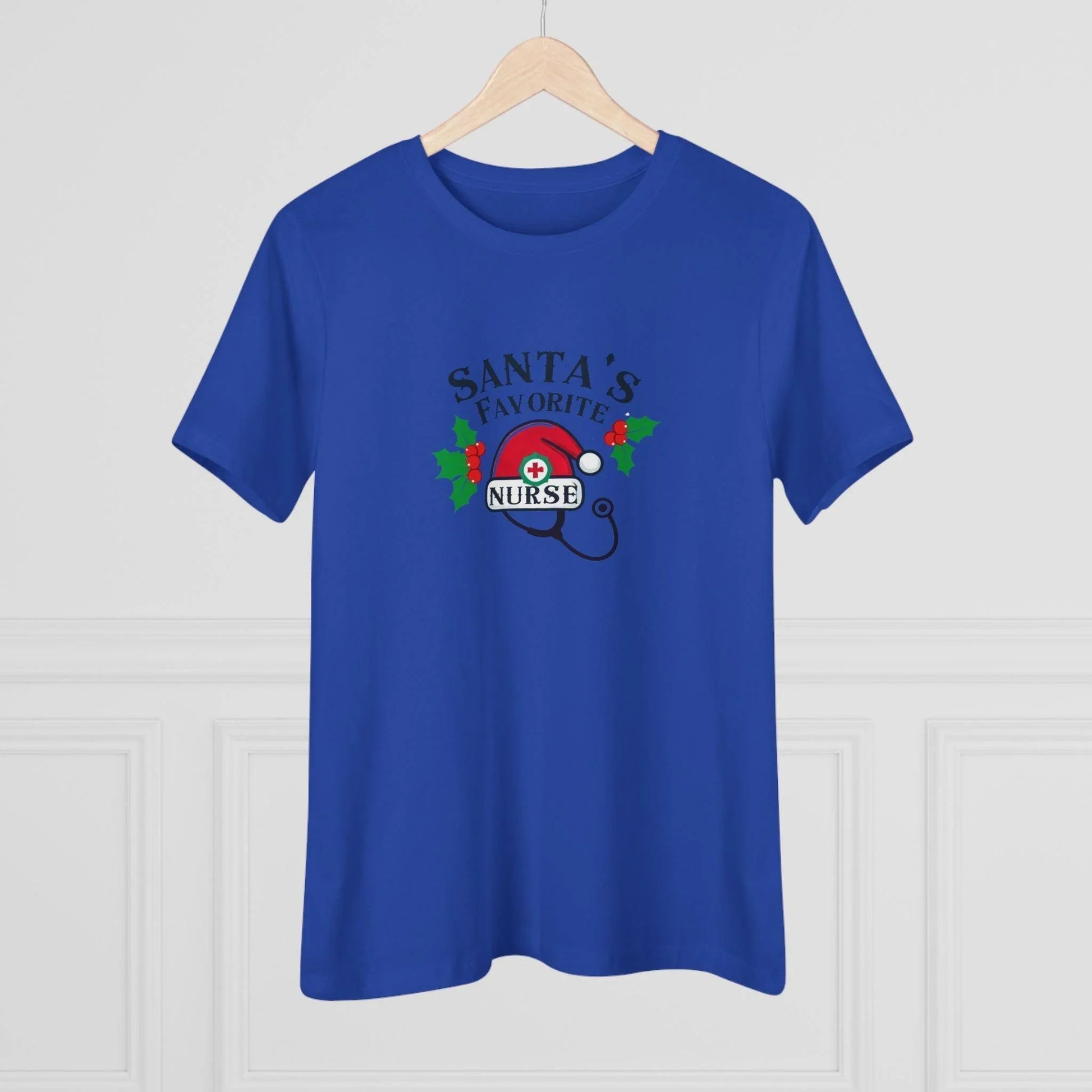 Santa's Favorite Nurse 🎅⚕️ - Stetoscope and Santa Hat 🎁🎄 - Women's Softstyle Tee - Whippie's