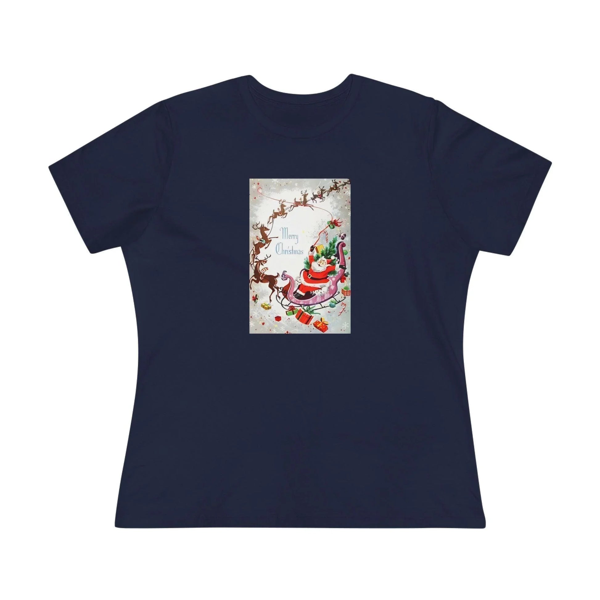 Merry Christmas - Santa and His Sleigh - Women's Tee - Whippie's