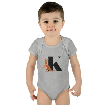 Alphabet Adventures: Letter K - Kind Kangaroo Baby Onesie K is for Kind Kangaroo! - Whippie's