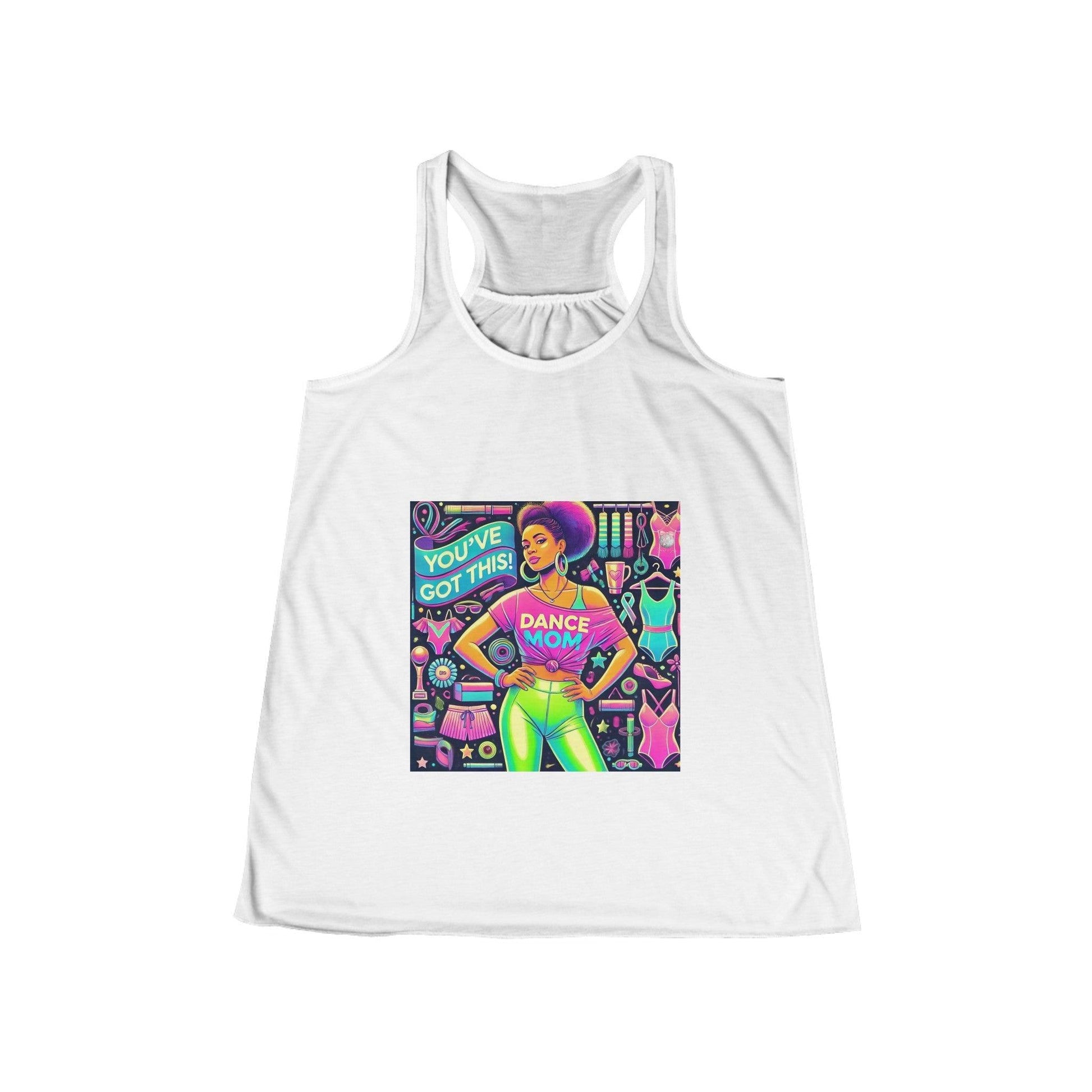 Dance Mom: You've Got This - Darker Skin Tone Mom - Sideview - Women's Flowy Racerback Tank - Whippie's