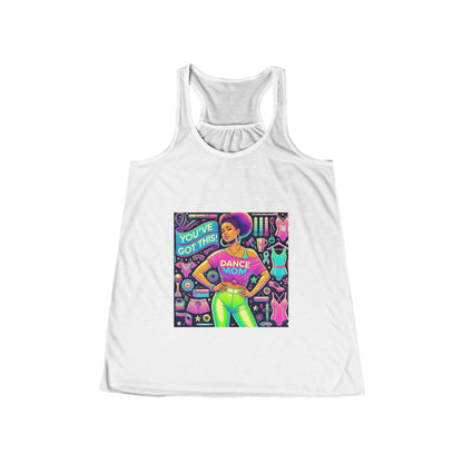 Dance Mom: You've Got This - Darker Skin Tone Mom - Sideview - Women's Flowy Racerback Tank - Whippie's