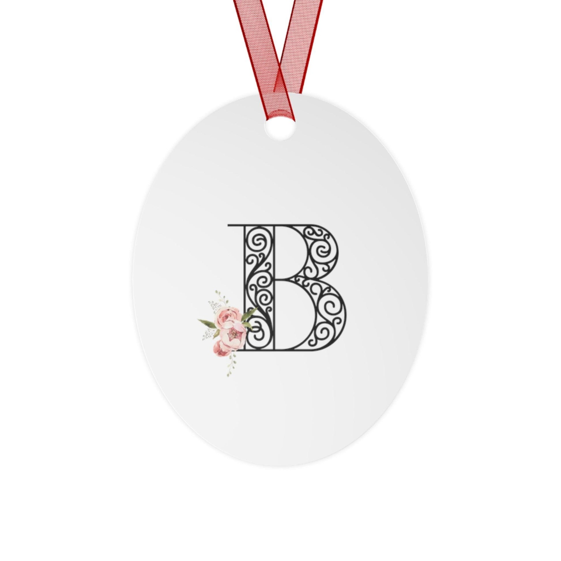 Floral Letters: Letter B - Metal Christmas Ornament - Whippie's