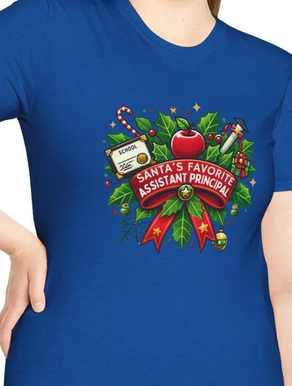 Santa's Favorite Assistant Principal Unisex Tee 🍎🎅 - Whippie's