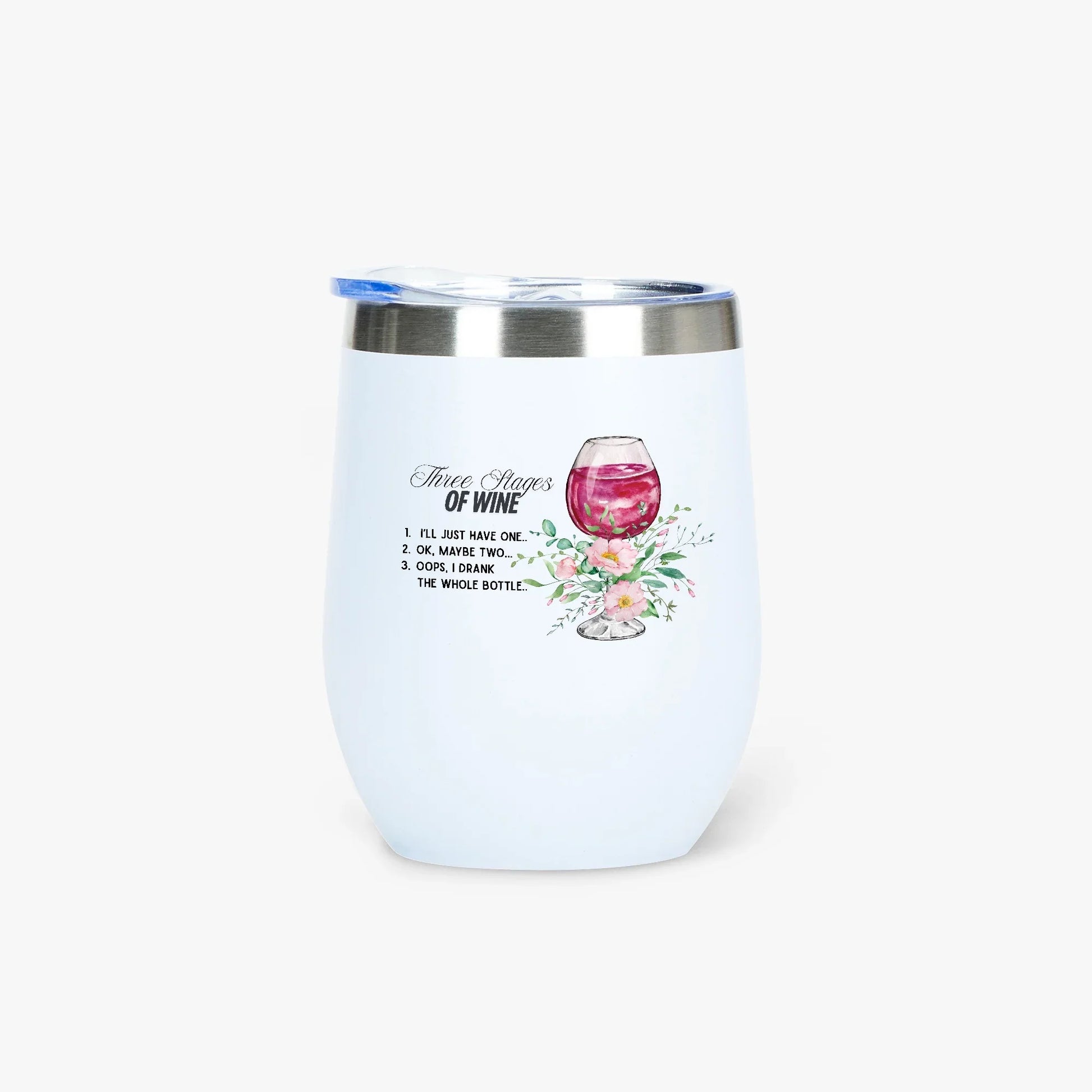 428. Three Stages of Wine 12oz Egg Shaped Insulated Tumbler - FREE Shipping! - Whippie's