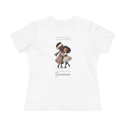I Never Knew How Much Love My Heart Could Hold Until Someone Called Me Grandma Women's Tee (Black Family) - Personalizable - Whippie's
