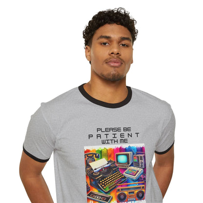 Please Be Patient, I'm from the 1900s 🕰️ - Unisex Cotton Ringer T-Shirt 🕰️ - Whippie's