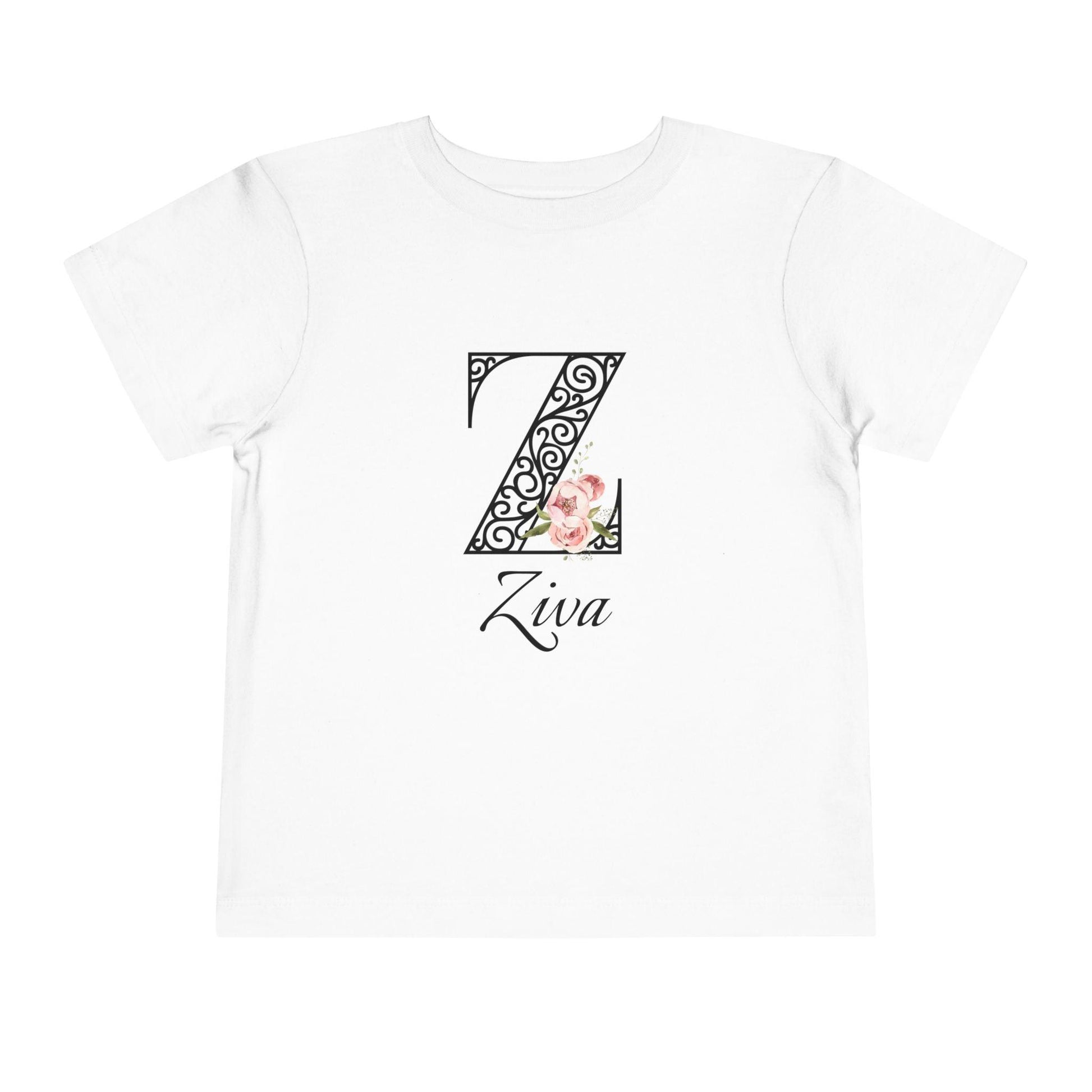 Floral Letter: Letter Z - Peony Toddler Tee - Personalizable - Whippie's