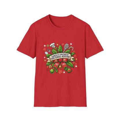 Santa's Favorite School Food Service Assistant Unisex Tee 🍽️🎅 - Whippie's